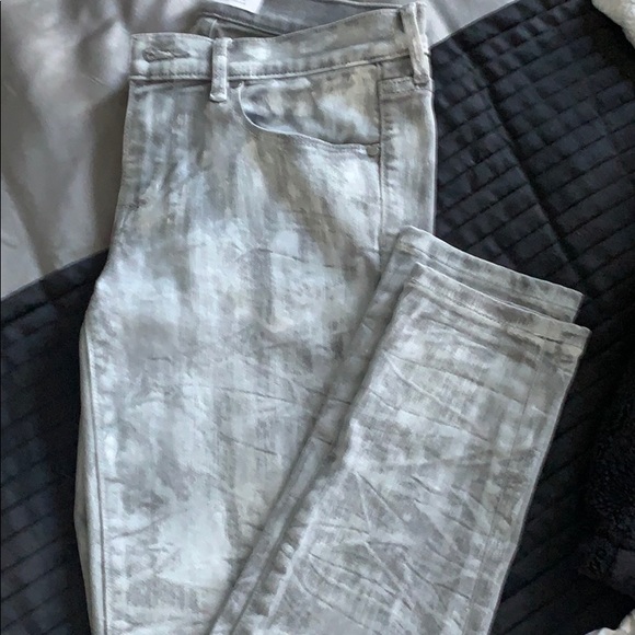 gray faded jeans